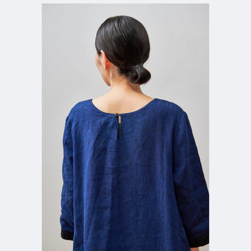 再入荷】bighug リネンリバーシブルドレス○ネイビー ワンピース holy 