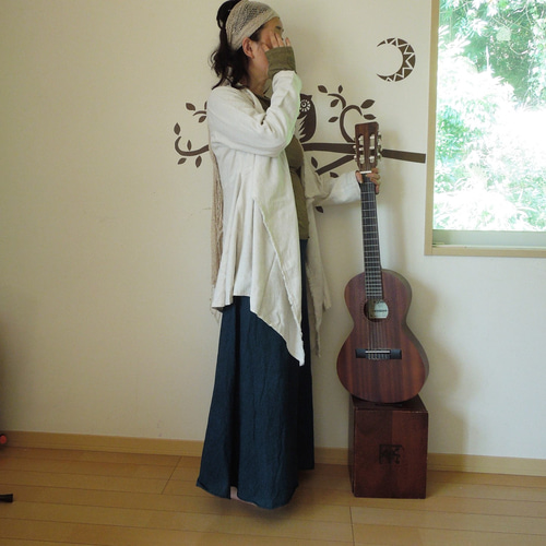 asana HEMP100% テロテロ NEW 麻女カーディガン○きなり
