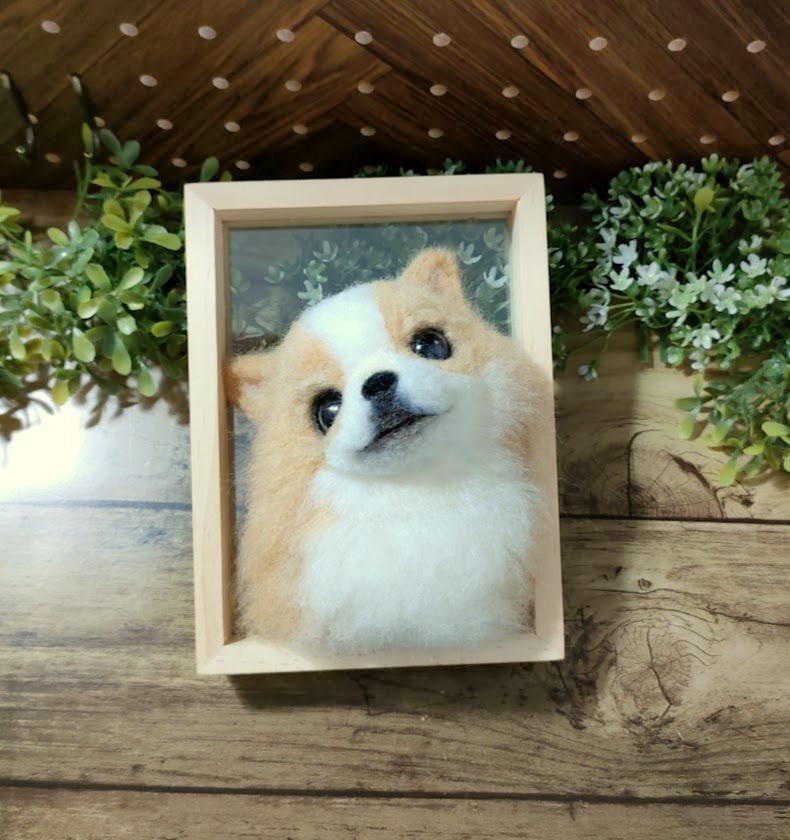 チワワ【額入り】羊毛フェルト 羊毛フェルト クリぱん 通販