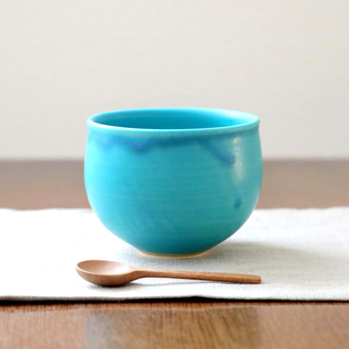 トルコ青マット釉のお湯のみ ＊ 浅葱色 湯呑み TSUCHI-HANAKI 通販