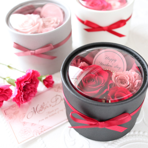 選べる3色｜バラとカーネーションのおしゃれなプチフラワーボックス