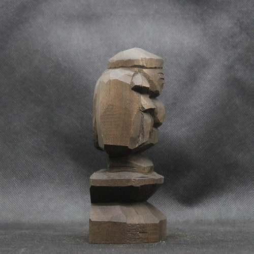 受注製作：大黒天（14cm ）仏像 円空仏 摸刻 木彫 （納期14日） 彫刻