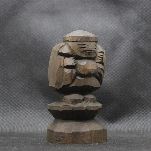受注製作：大黒天（14cm ）仏像 円空仏 摸刻 木彫 （納期14日） 彫刻