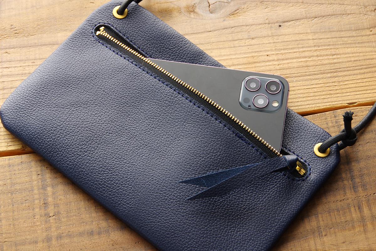 《LIONA》フラットレザーサコッシュ《5colors》