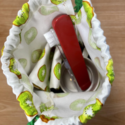 フルーツ柄お得な給食セット・選べる巾着袋(コップ袋・給食袋)・選べるランチョンマット・入園入学・果物柄・可愛い・キウイ 10枚目の画像