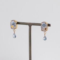 淡水珍珠 / 框架環 / 不銹鋼 / 藍色托帕石 第2張的照片