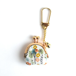 Tiny kiss lock purse keychain "Boranical Flower" G [143] 第2張的照片