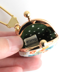 Tiny kiss lock purse keychain "Boranical Flower" G [143] 第4張的照片