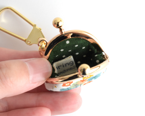 Tiny kiss lock purse keychain "Boranical Flower" G [143] 第4張的照片
