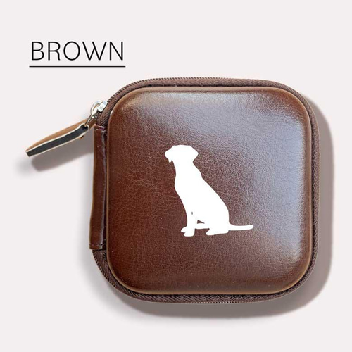 ラブラドールレトリバー】レザースタイルマルチケース 大きく開閉する