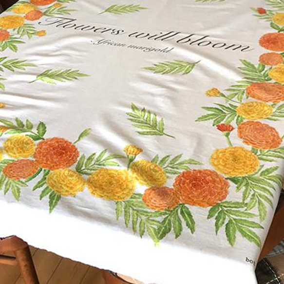 マリーゴールド・タペストリー・テーブルクロス　Marigold/ Tapestry /Table cloth 4枚目の画像