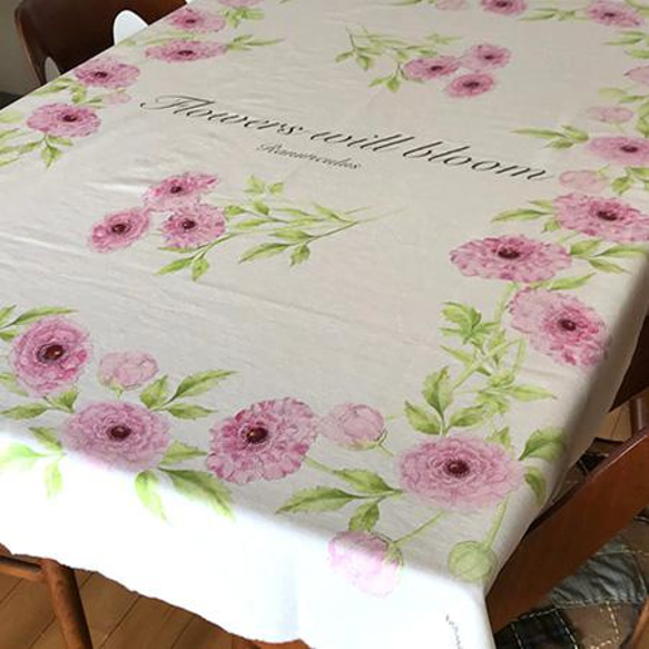 ラナンキュラス・タペストリー・テーブルクロス　Ranunculus/ Tapestry /Table cloth 5枚目の画像