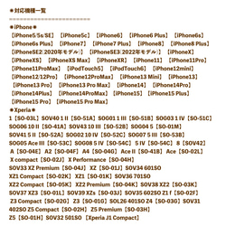 パステル幾何学チャームレザー調グレイッシュネイビー✳︎多機種対応iPhone15 Xperia 手帳型スマホケース 5枚目の画像