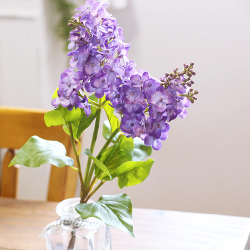 1年中楽しめる「ライラック」ガラス器アレンジ アートフラワー SEASON