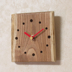 延寿・長寿・安産の木【えんじゅ《延寿・縁授》輪切り】木製時計11（掛け時計） 2枚目の画像