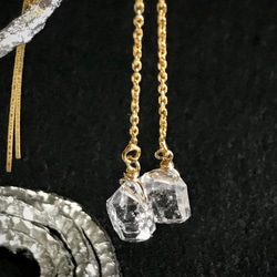 【大粒ハーキマーダイヤモンド】SV925アメリカンピアス 宝石質AA 4枚目の画像