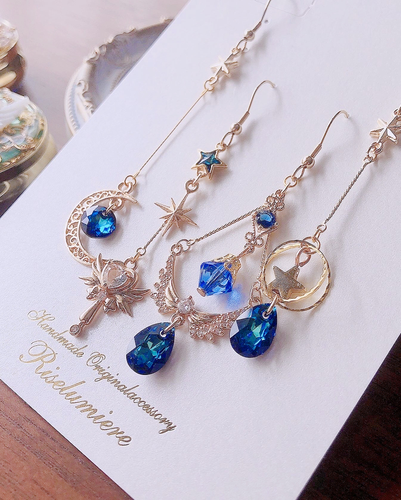 【再販】バミューダブルー★クリスタルガラスのセットアクセサリー