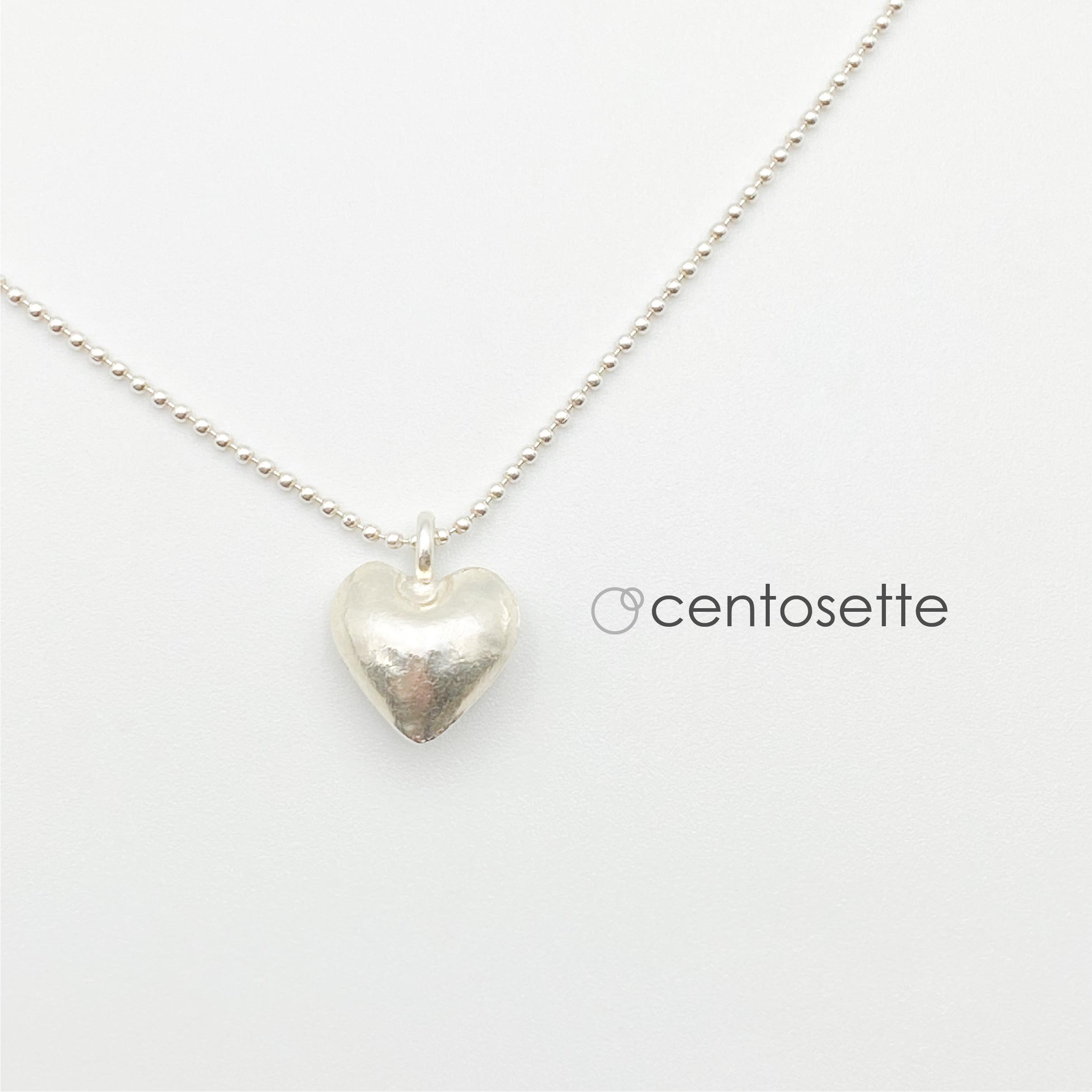 【再販】ハートモチーフカレンシルバーのボールチェーンネックレス