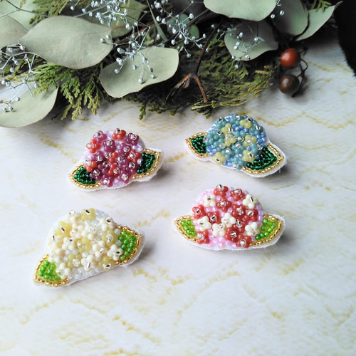 みの 洋梨 プルーン ひまわり ビーズ 刺繍ブローチ ビーズ刺繍】ひまわりのブローチ | オートクチュール刺繍教室〜M