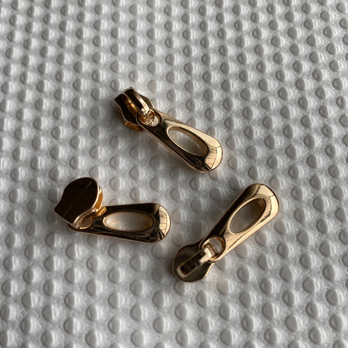 しずく型 ファスナースライダー 3個 マットゴールド ナイロン 3号用  