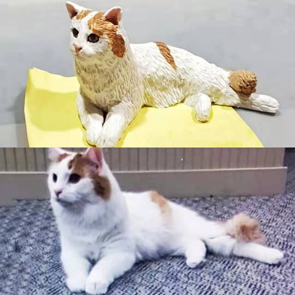 【オーダーメイド】うちの子 愛犬 愛猫 肖像画 3D 写真 似顔絵 人形 フィギュア メモリアル ペットロス ペットの 1枚目の画像