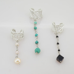 silver　イヤーカフチャーム付き　 4枚目の画像