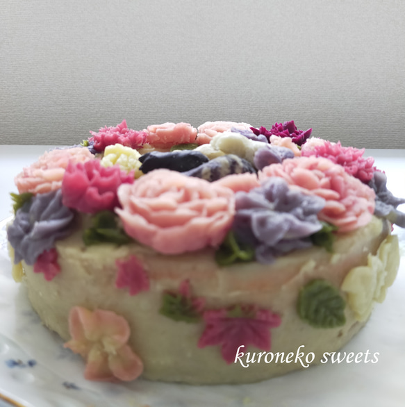 台湾カステラ × さつま芋の薔薇　グルテンフリー　バースデーケーキ　さつまいもスイーツ 厳選素材 3枚目の画像