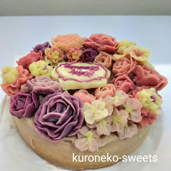 台湾カステラ × さつま芋の薔薇　グルテンフリー　バースデーケーキ　さつまいもスイーツ 厳選素材 6枚目の画像