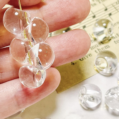 60個】【12mm】 鈴丸 ビーズ スズマル クリア ドロップ しずく