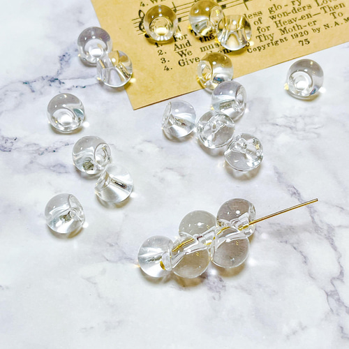 60個】【12mm】 鈴丸 ビーズ スズマル クリア ドロップ しずく