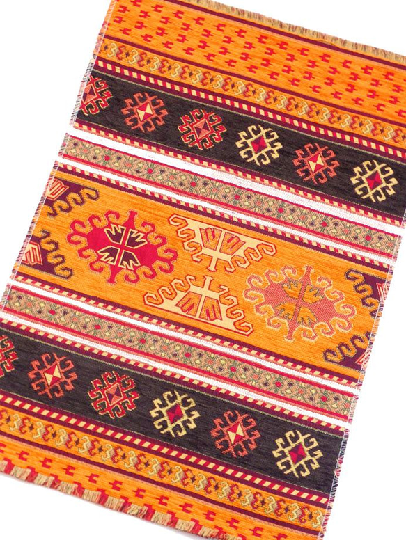 トルコ｜キリム柄☆シェニール布｜ランチョンマット2枚セット