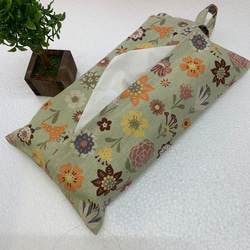 エコティッシュカバー☆マスクストッカー♪北欧風フラワーモチーフ♪4カラー 3枚目の画像