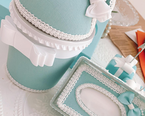 フローラルくまさんダストボックス ティファニーブルー フリーボックス