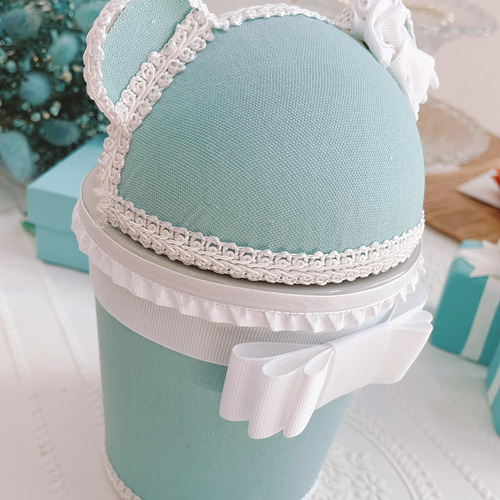 フローラルくまさんダストボックス ティファニーブルー フリーボックス