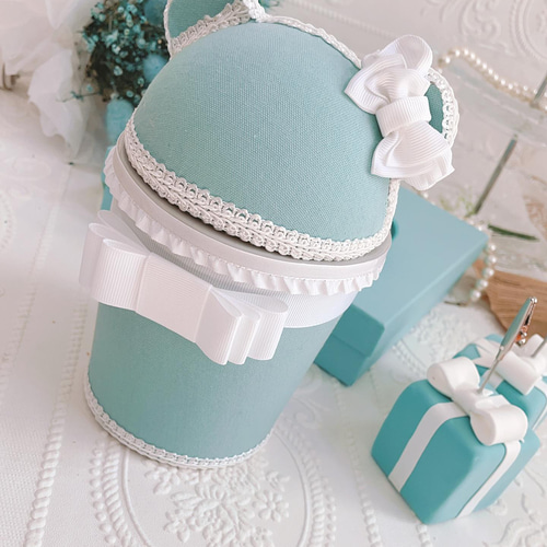 フローラルくまさんダストボックス ティファニーブルー フリーボックス