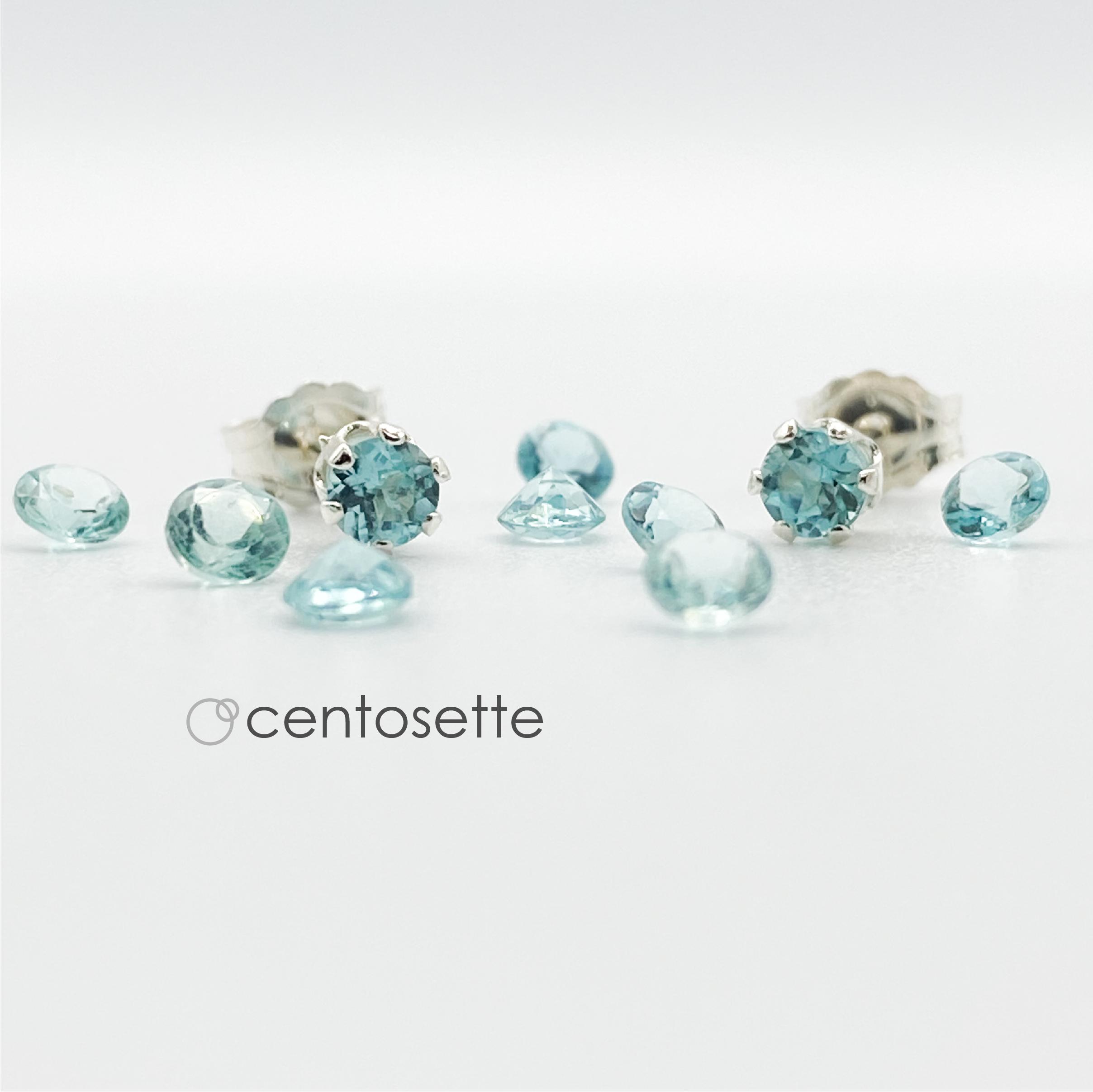 【再販】ブルーグリーンアパタイトのSV925製6本爪スタッドピアス/サージカルステンレス・14KGF・イヤリング変更可