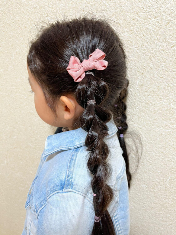 くしゅっとリボンのベビーヘアクリップ♡ふんわりボリュームヘアピン 7枚目の画像