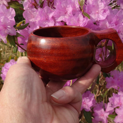 　　花梨の木の一木彫りコーヒーカップ 9枚目の画像