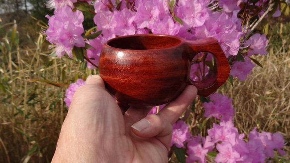 　　花梨の木の一木彫りコーヒーカップ 9枚目の画像