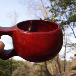 　　花梨の木の一木彫りコーヒーカップ 4枚目の画像