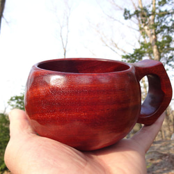 　　花梨の木の一木彫りコーヒーカップ 5枚目の画像
