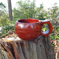 　　花梨の木の一木彫りコーヒーカップ 1枚目の画像