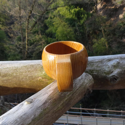 桑の一木彫りコーヒーカップ　 2枚目の画像
