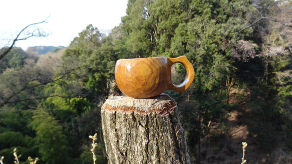 桑の一木彫りコーヒーカップ　 3枚目の画像