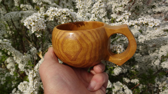 桑の一木彫りコーヒーカップ　 5枚目の画像