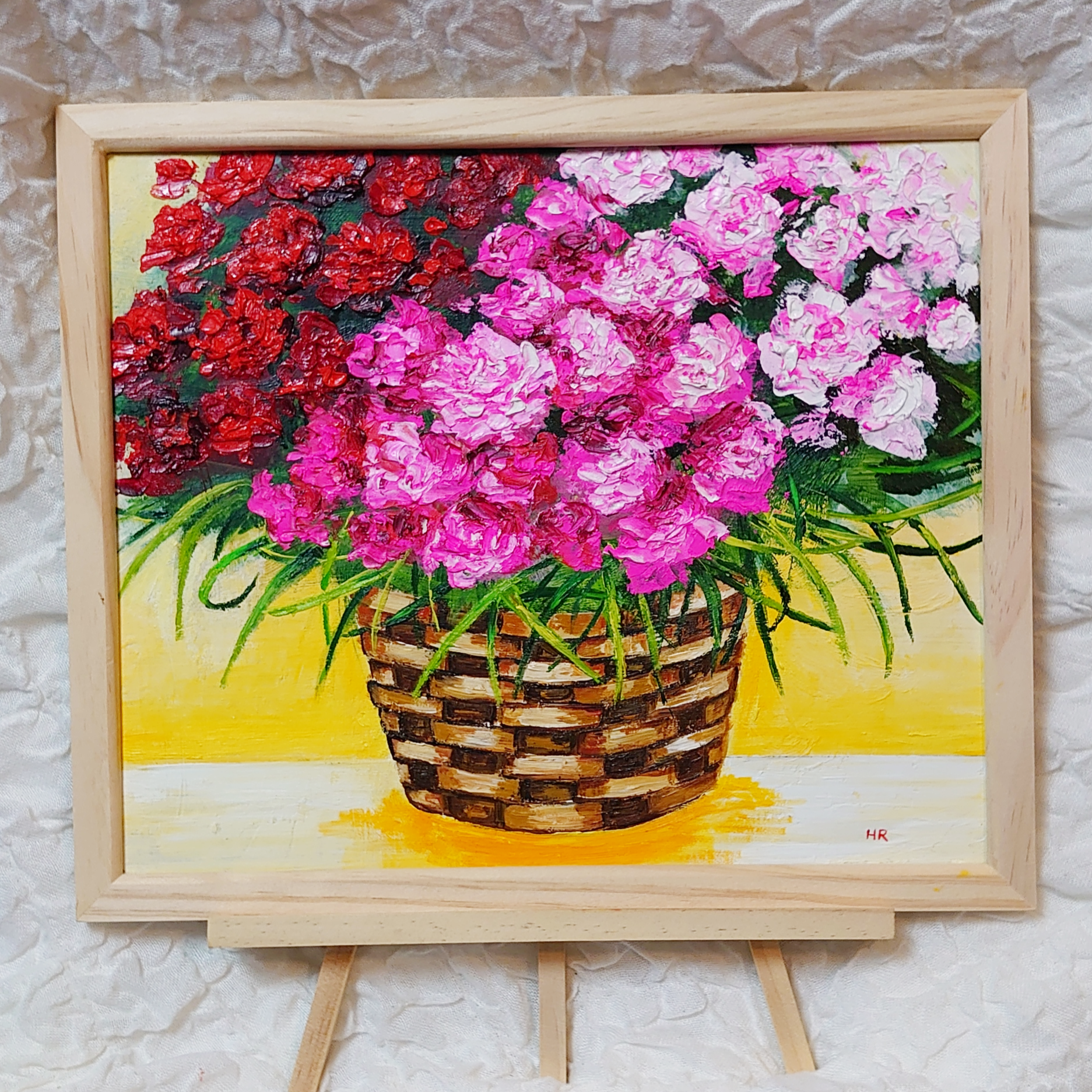 油絵 油彩 絵画【ピンクカーネーション】 絵 油彩画