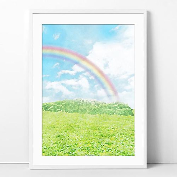 虹の橋おはなしアート | ペットロス お供え グリーフケア メモリアル ポスター r002b 4枚目の画像