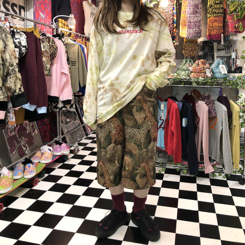 アニマルサファリ柄ゴブラン織ハーフパンツ ハーフパンツ Hand