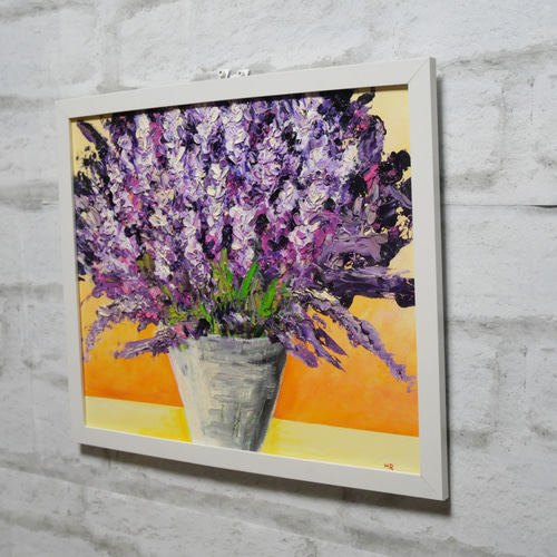 油絵 絵画  ラベンダーボックス 油絵 油彩 油彩画 絵 絵画【ラベンダー畑に立つ一本木