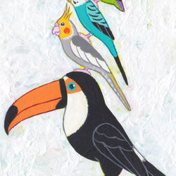 原画「リアルな小鳥ブレーメン スノーホワイト」アート絵画 4枚目の画像
